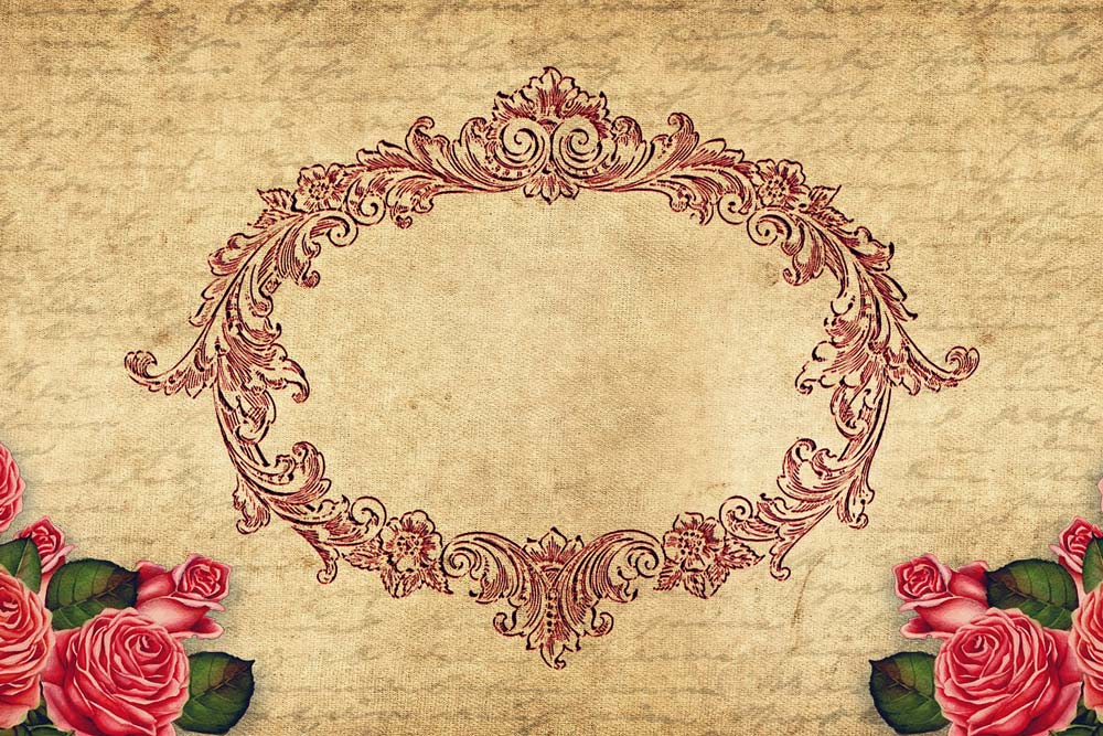 ornament und rosen auf gewebe